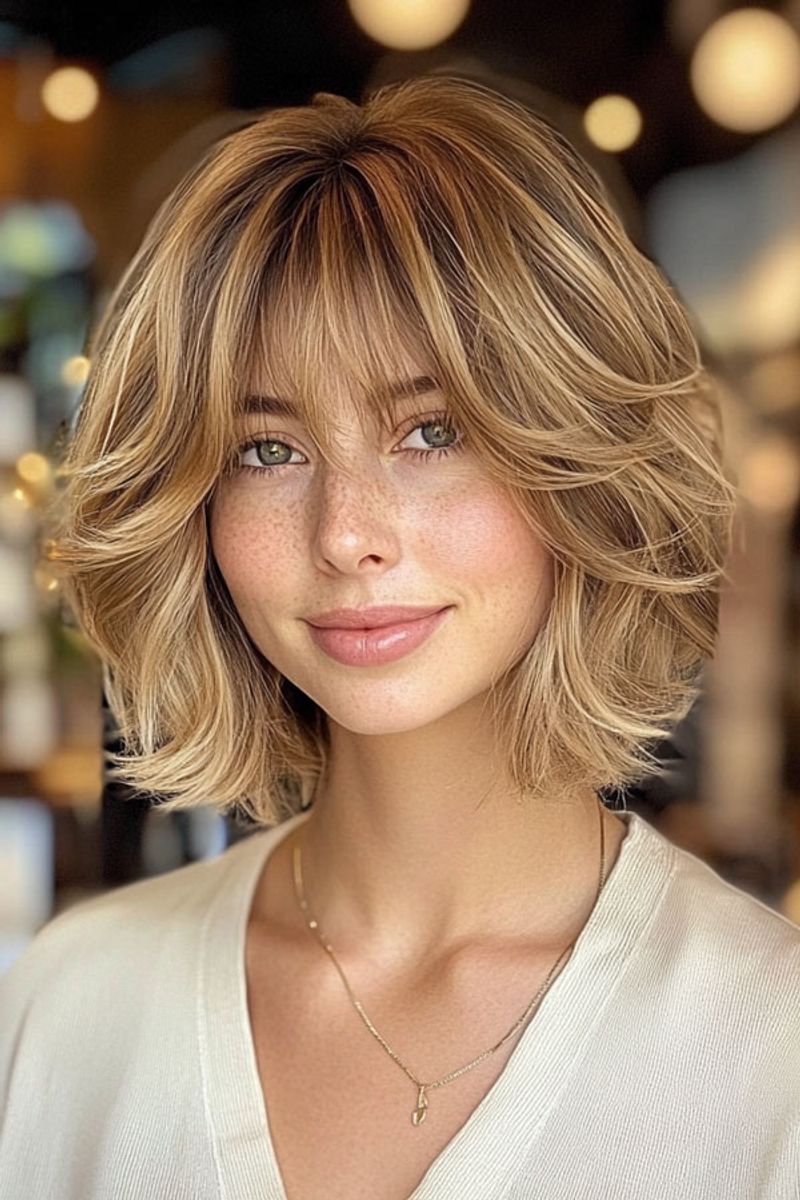 Textured Bob With Wispy Fringe