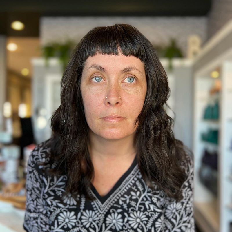 Choppy Midi Cut with Bangs