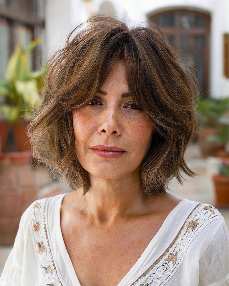 Shaggy Bob with Curtain Bangs