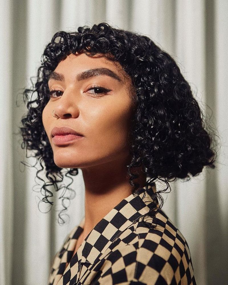 Micro Bangs with Spiral Curls