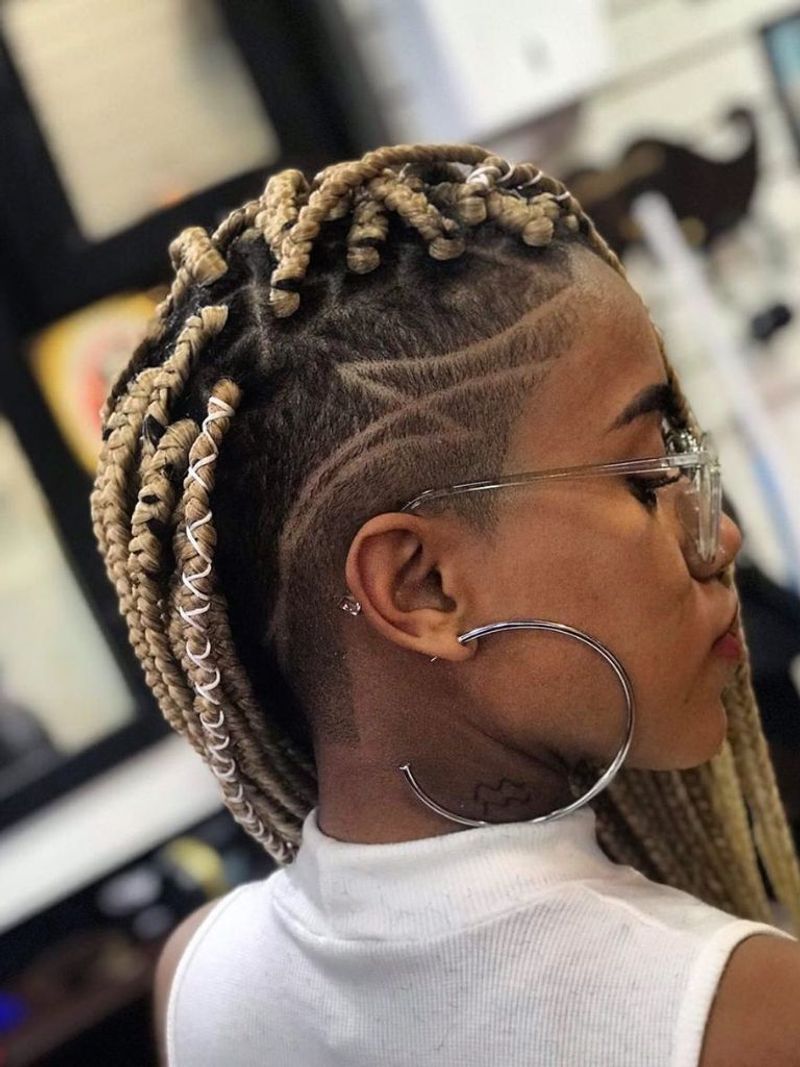 Braided Mohawk with Silver Sides