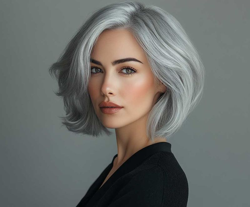 Silver Fox Feathered Cut