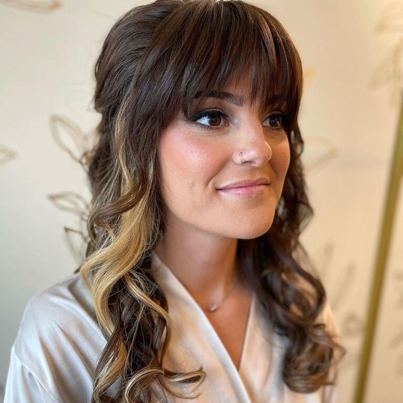 Half-Up Twist with Straight Bangs