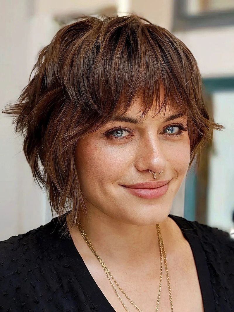 Choppy Bob with Fringe for Triangular Faces