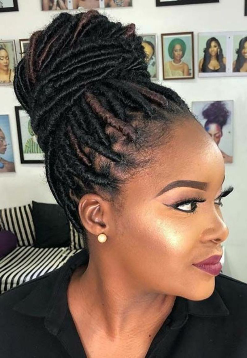 Faux Locs Updo