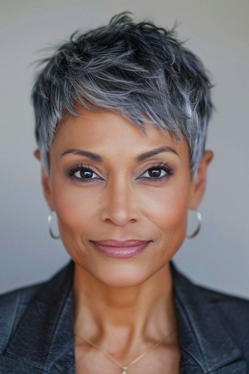 Pewter Gray Textured Crop