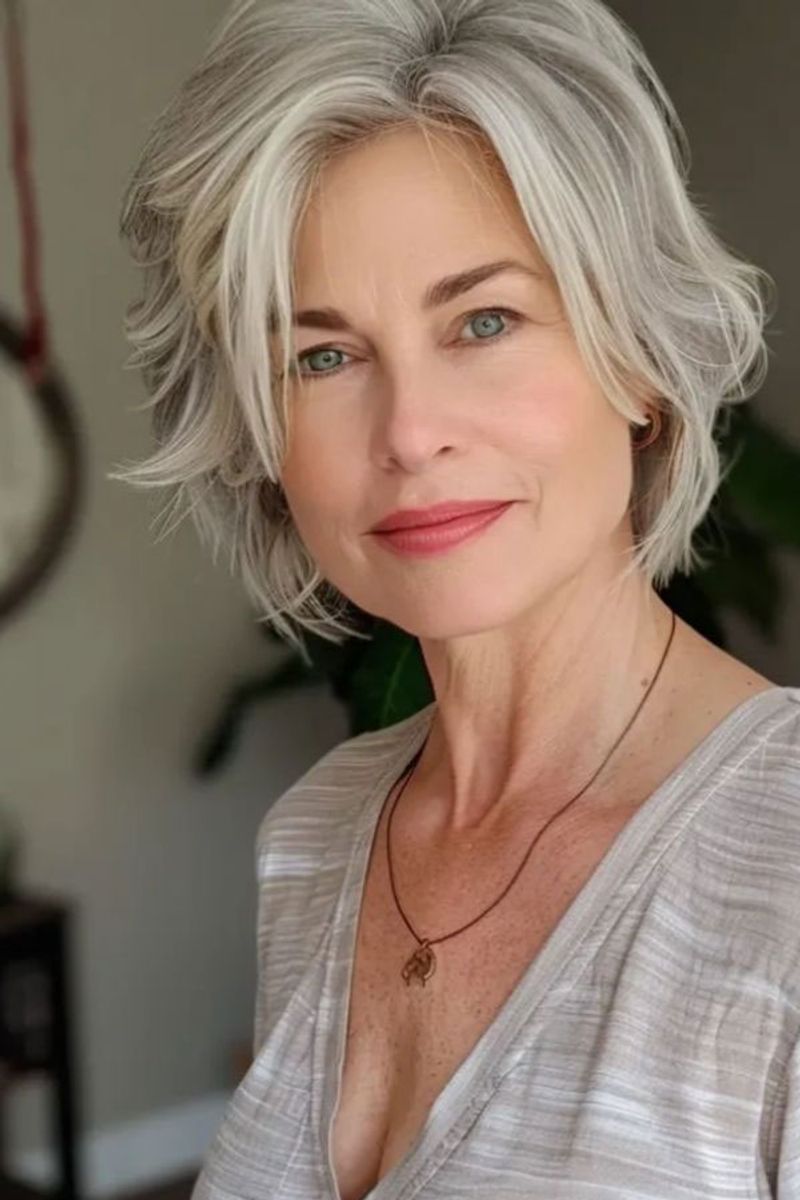 Voluminous Layered Bob with Root Lift