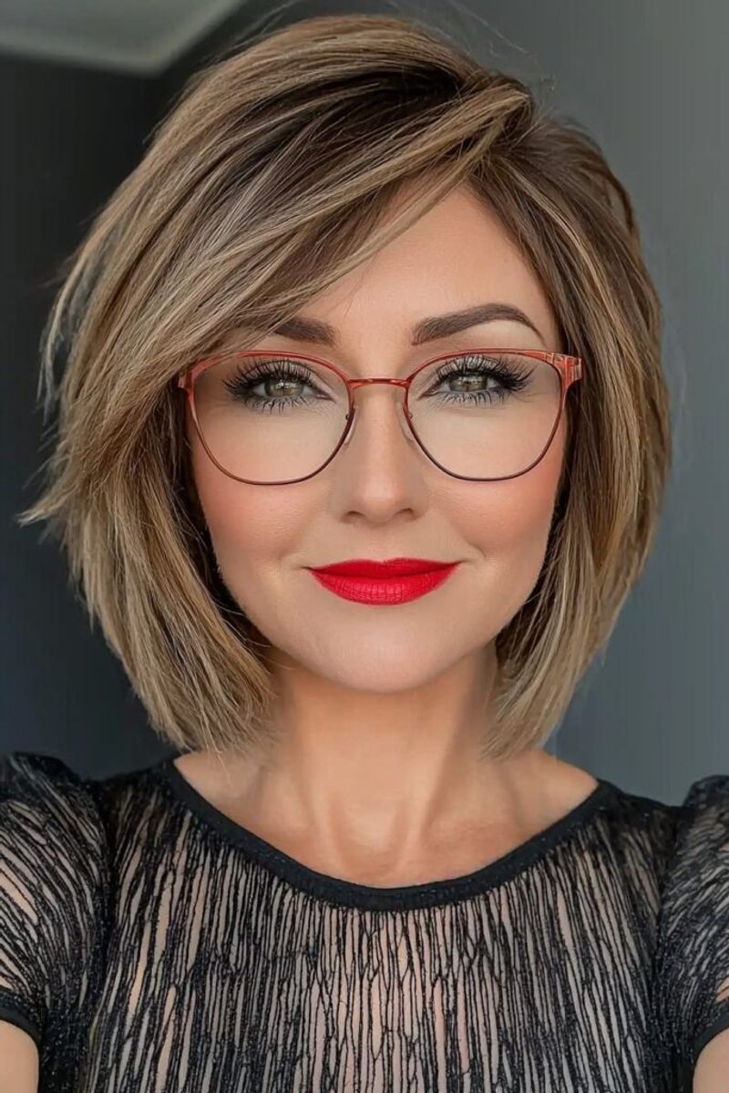 Side-Swept Bangs for Glasses Wearers