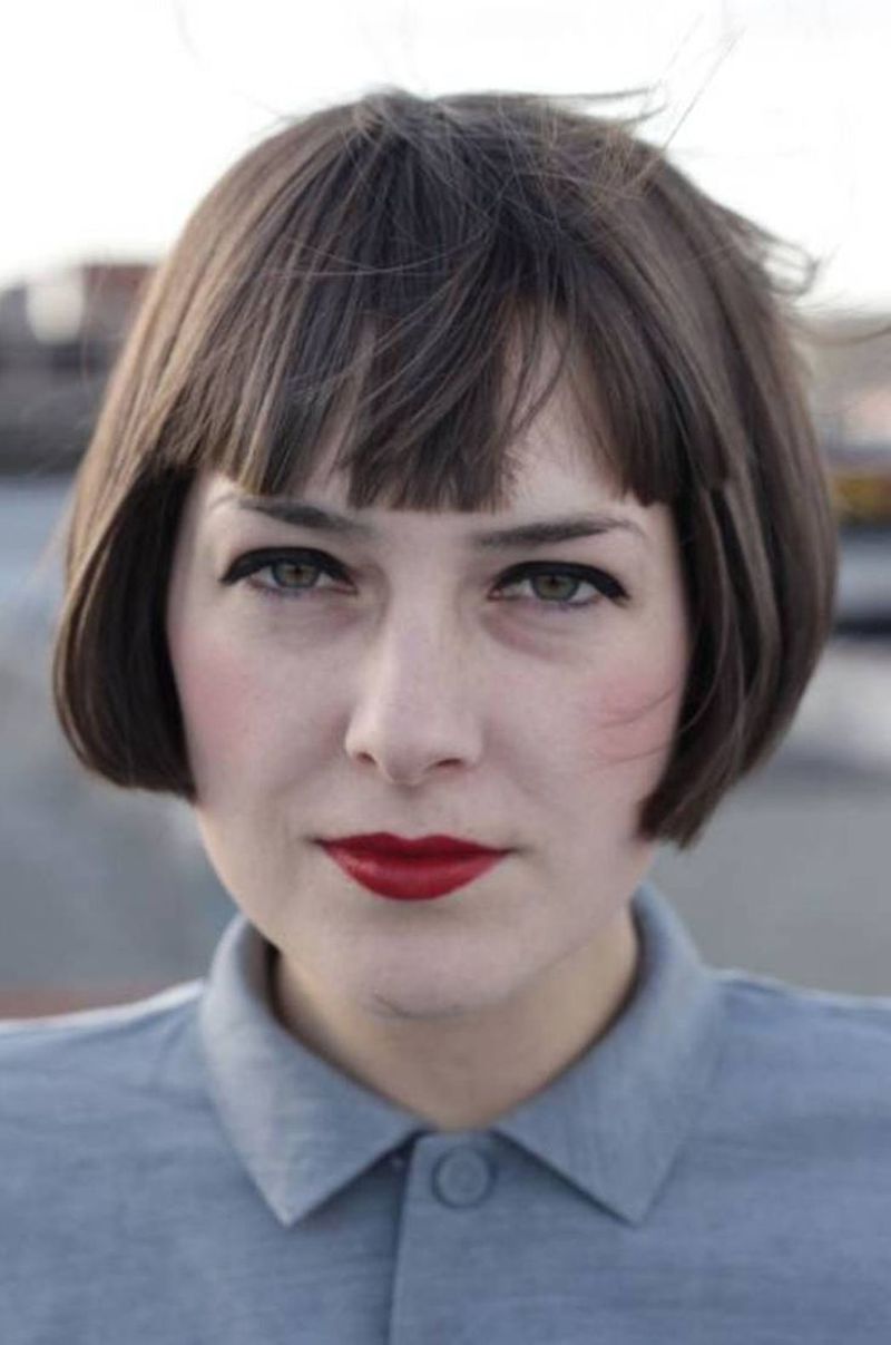 Vintage-Inspired Bob with Full Fringe