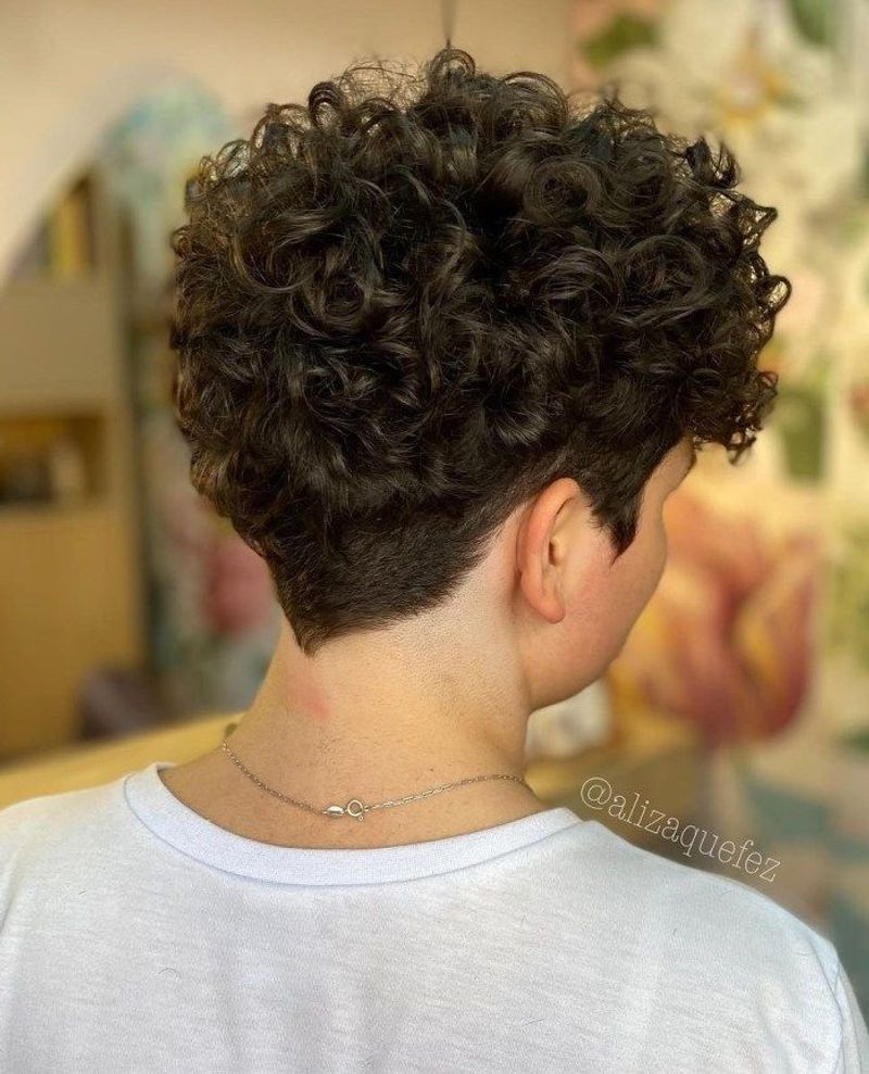 Curly Bob with Tapered Nape