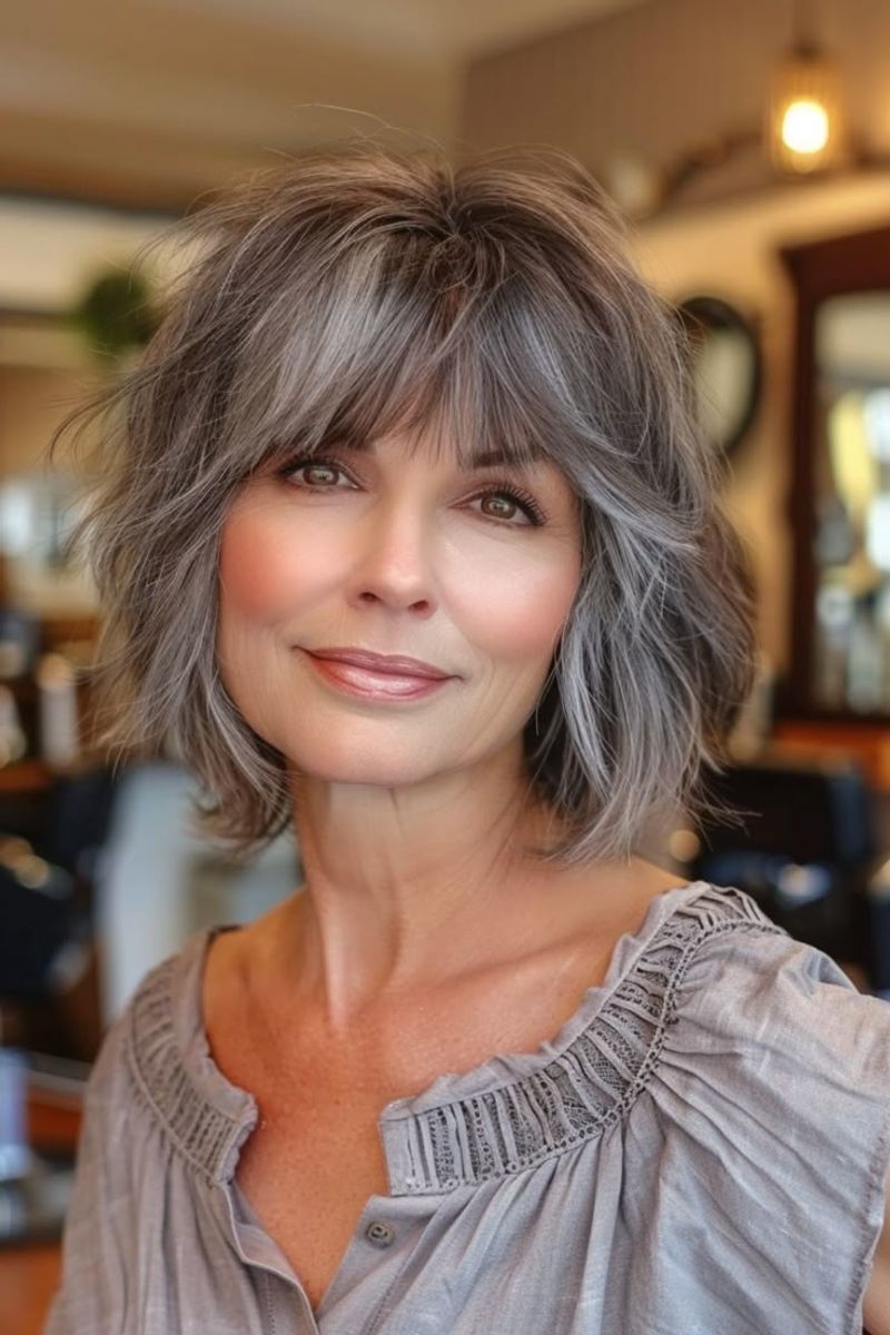 Tousled Shag with Wispy Bangs