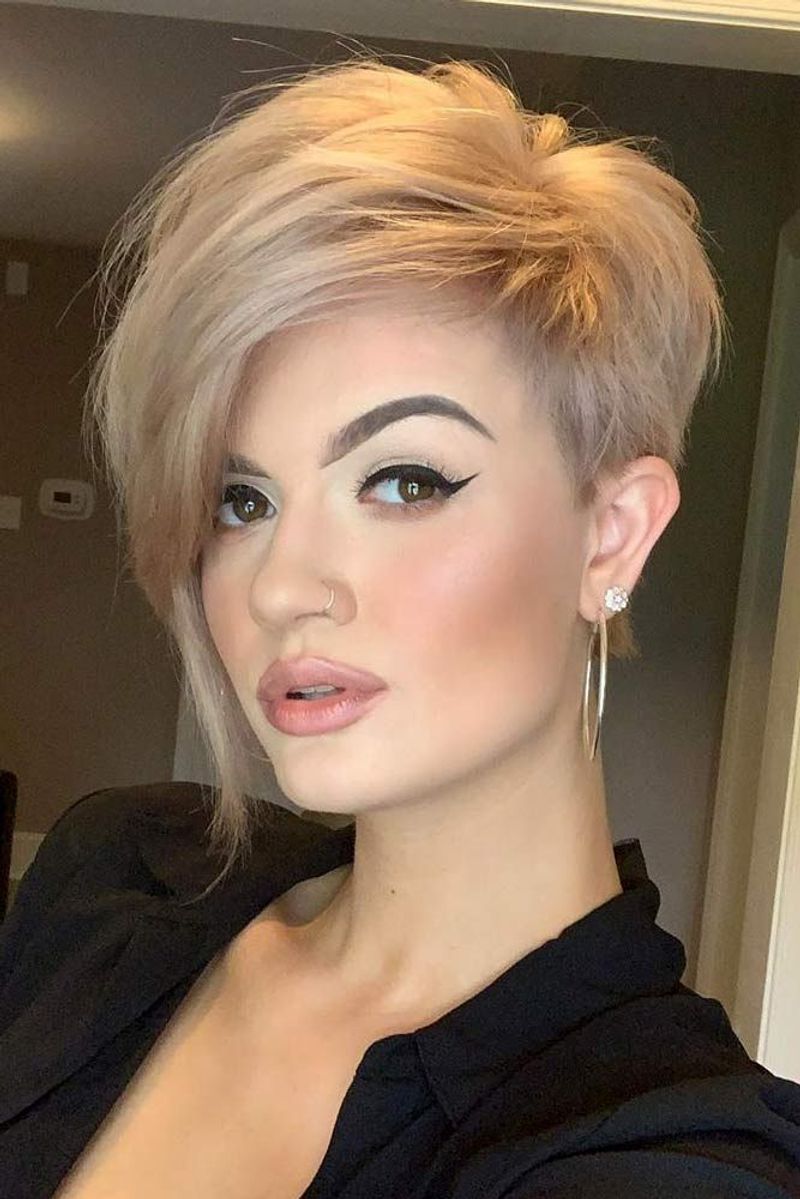 Pixie with Long Side-Swept Bangs