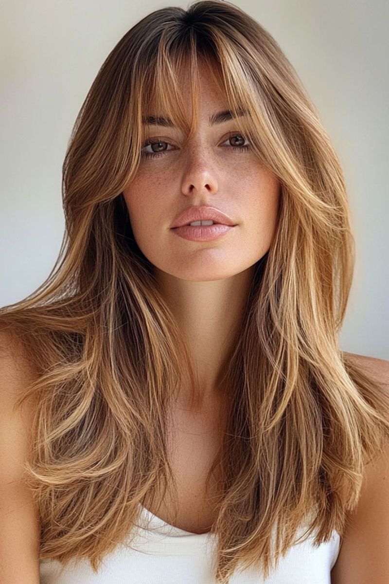 Curtain Bangs With Sleek Lengths