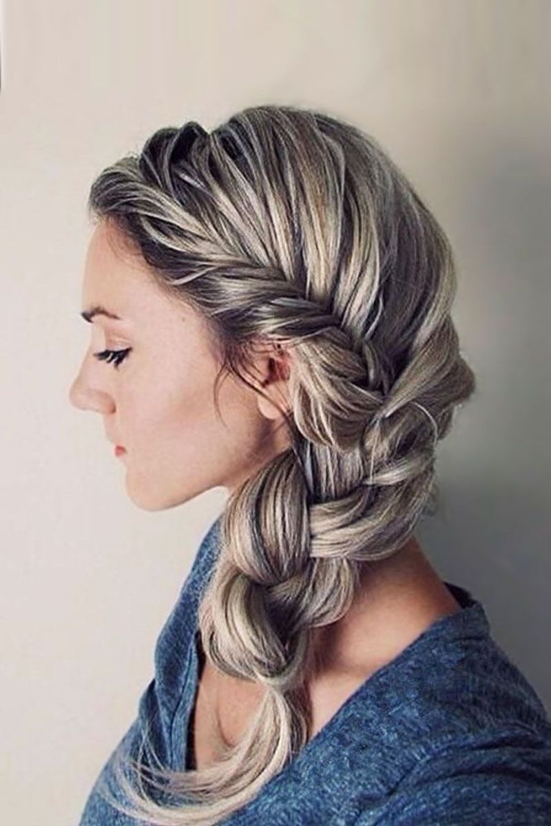 Twisted Side Braid with Colorful Accessories