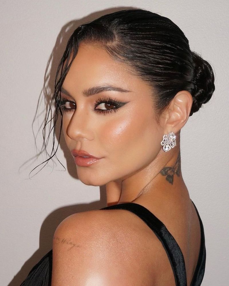 Wet-Look Twisted Updo