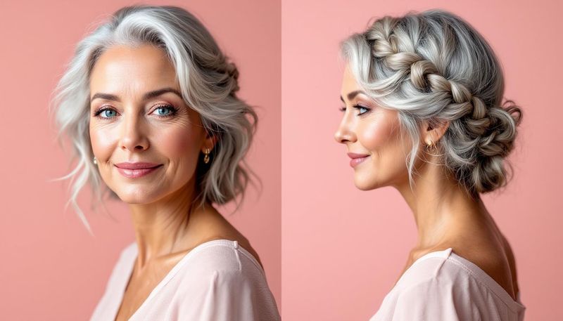 Silver Braided Low Bun
