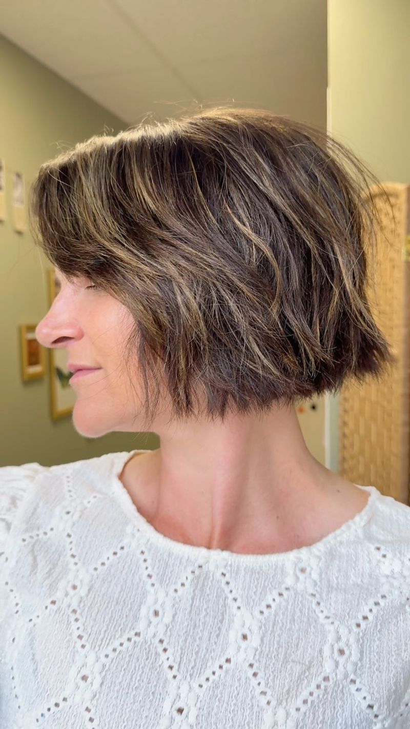 Chin-Length Bob with Textured Ends