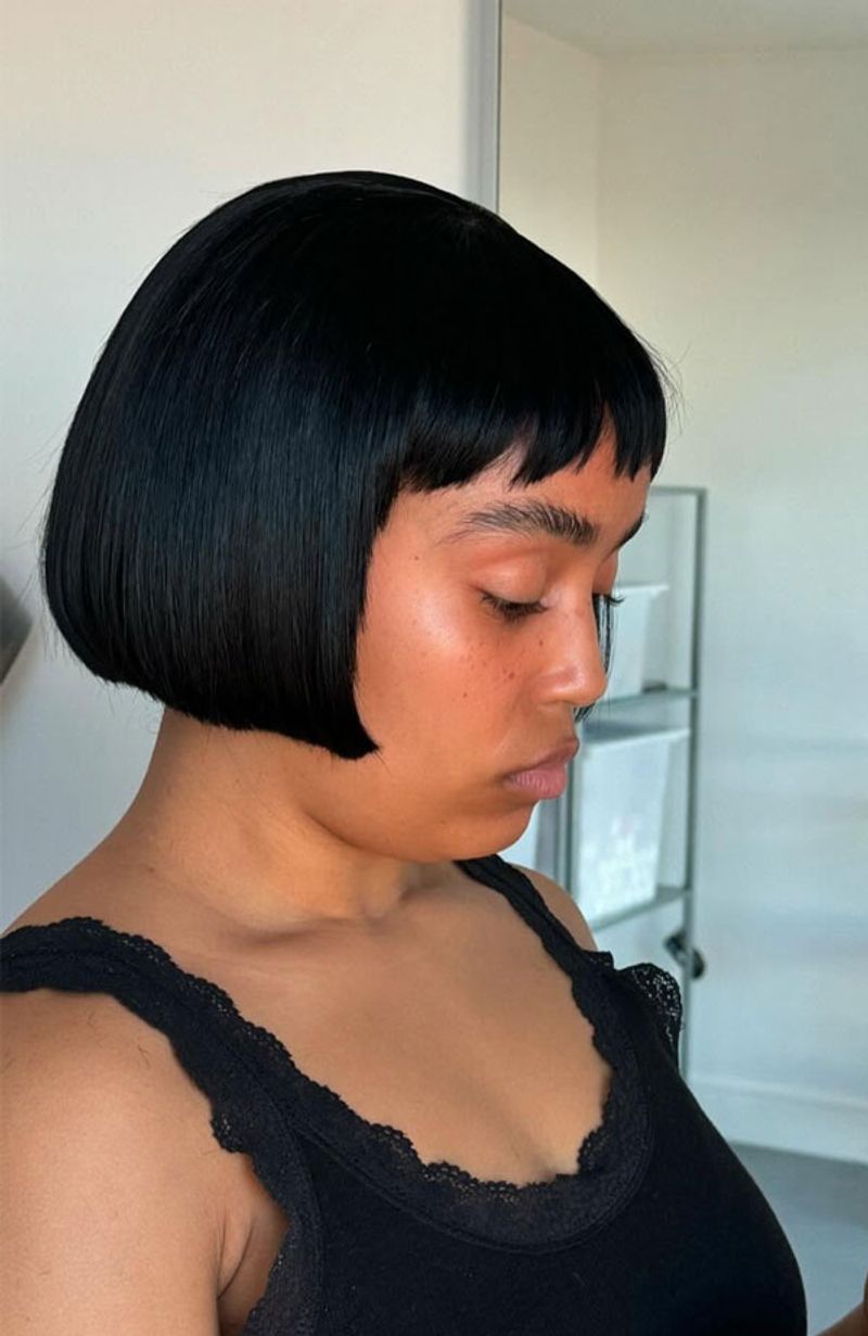 Blunt Chin-Length Bob with Micro-Bangs