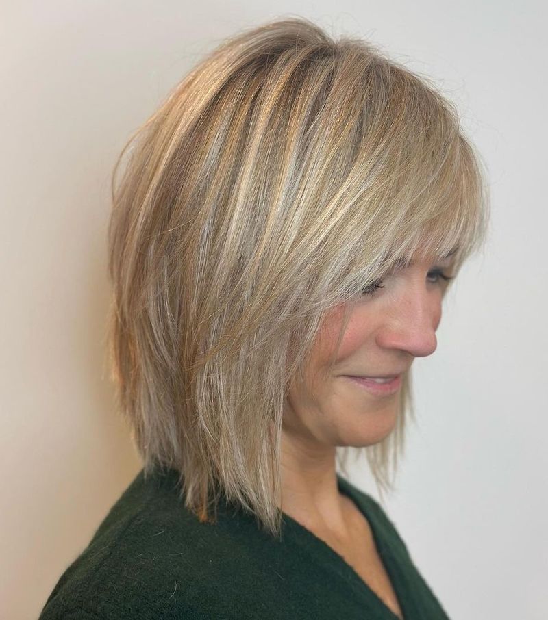 Long Bob with Side-Swept Bangs