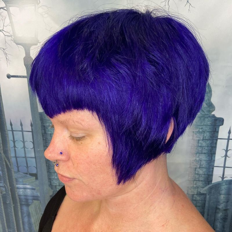 Asymmetrical Bob with Bold Color