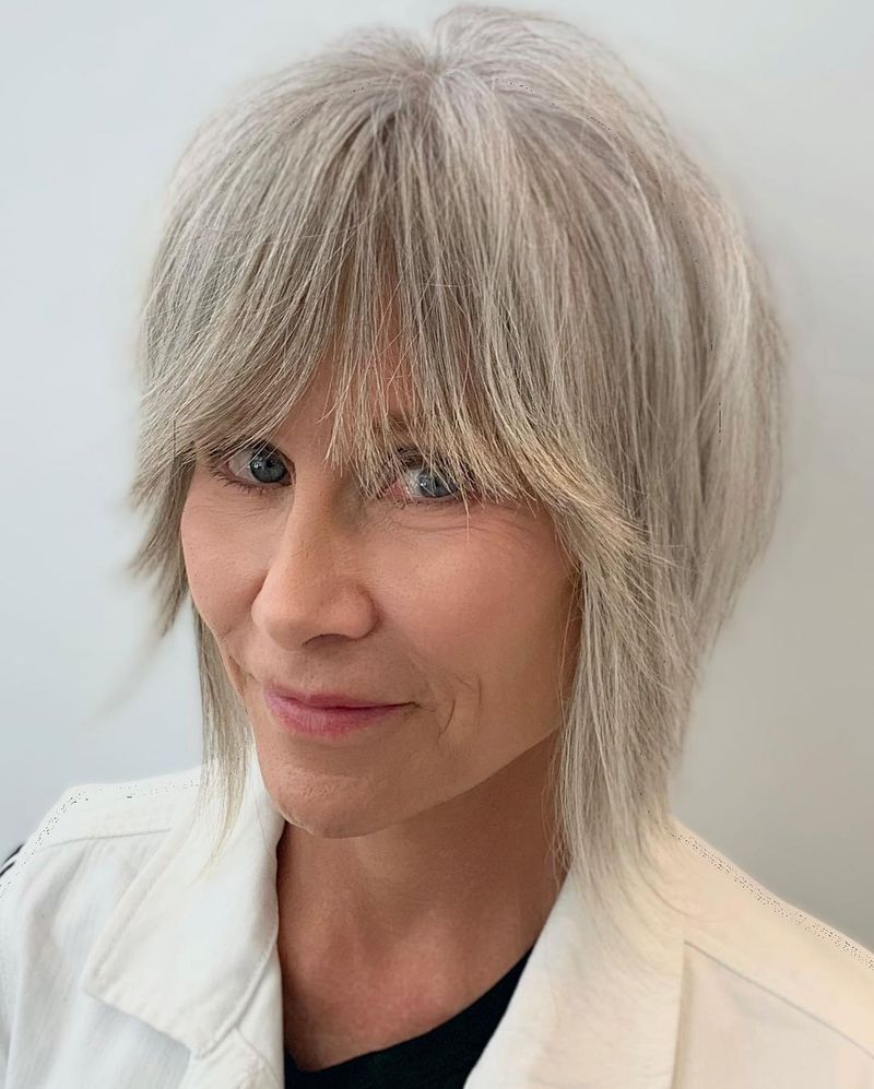 Layered Crop with Wispy Fringe