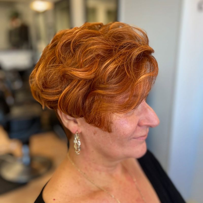 Curly Pixie with Dimensional Color