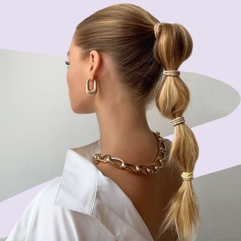 Half-Up Bubble Ponytail