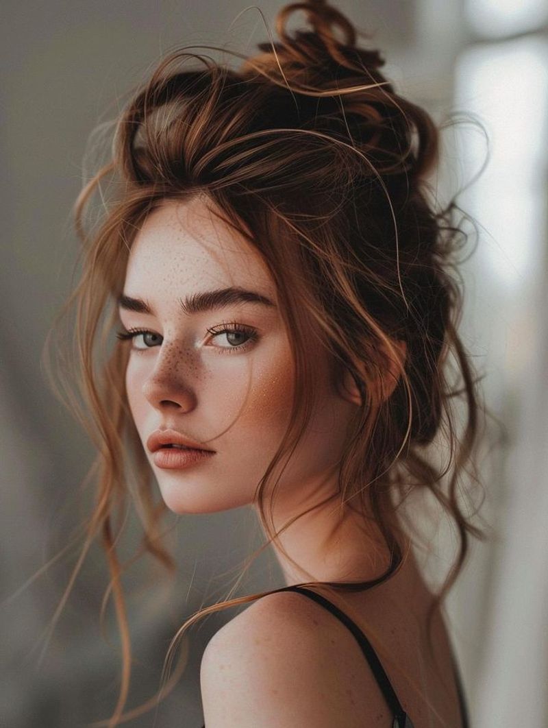 Messy Bun with Face-Framing Pieces