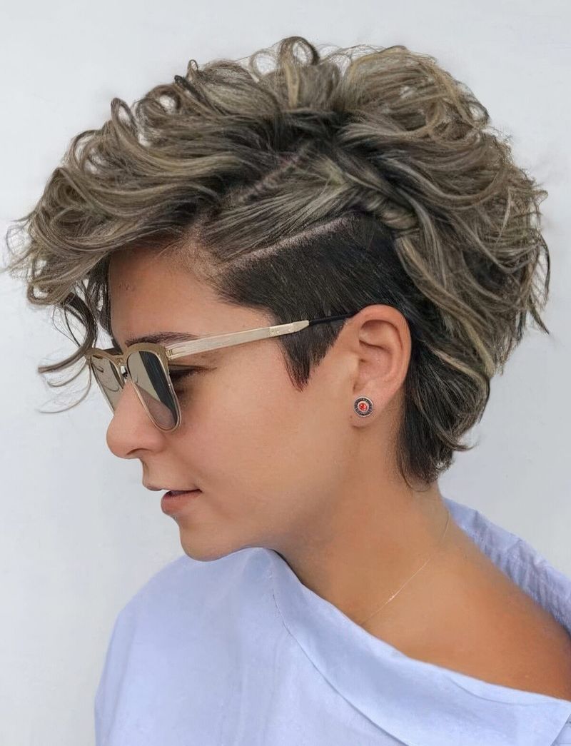 Wavy Pixie with Side Part