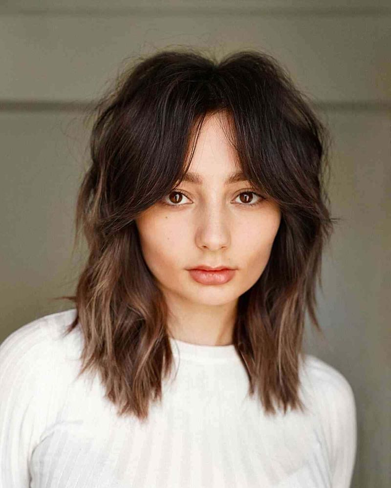 Midi Cut with Curtain Bangs
