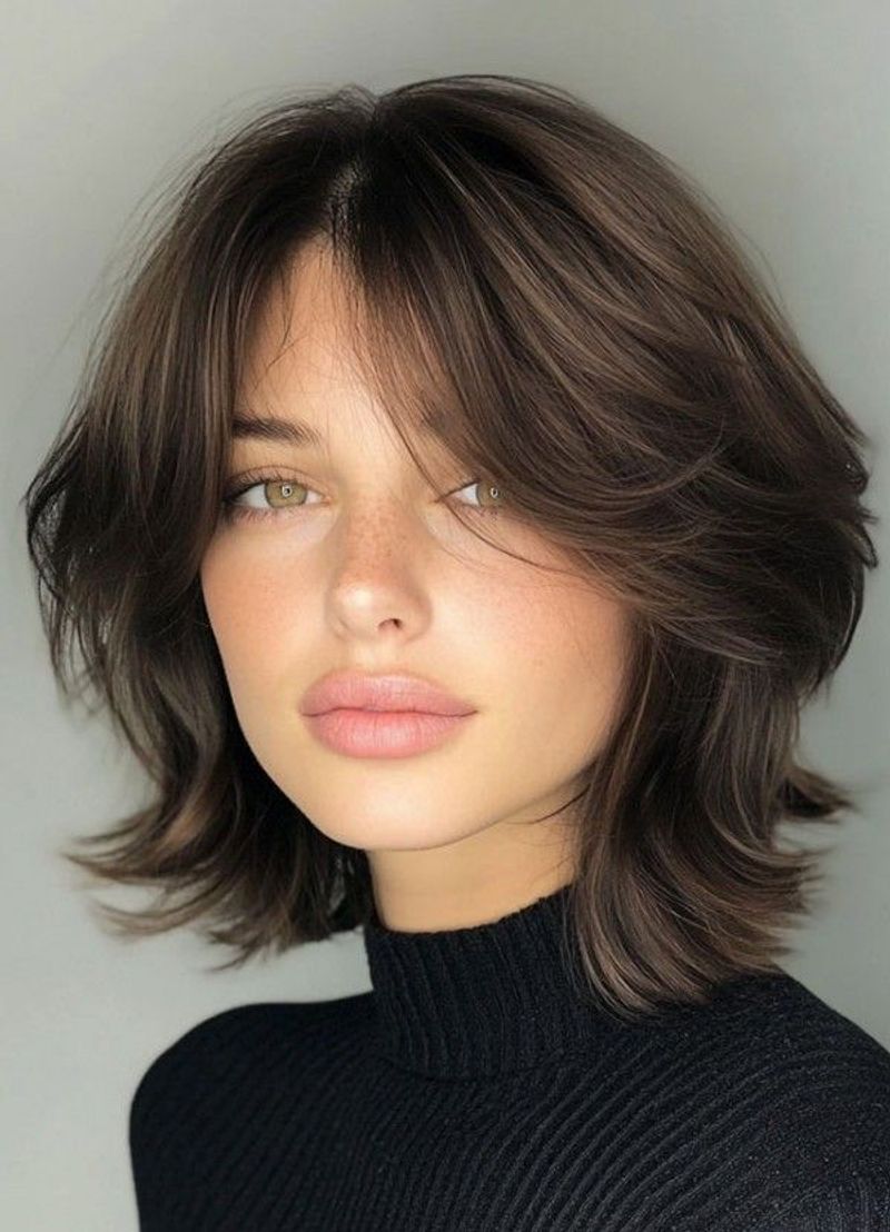 Stacked Bob with Curtain Bangs