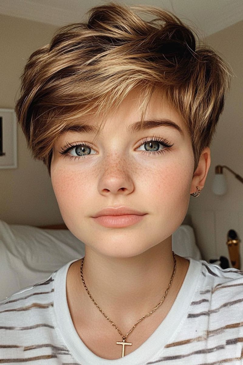 Pixie with Face-Framing Highlights