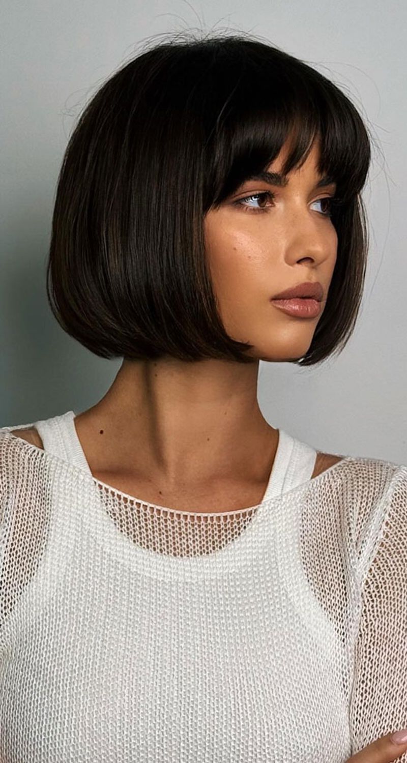 Blunt Bob with Peek-a-Boo Bangs