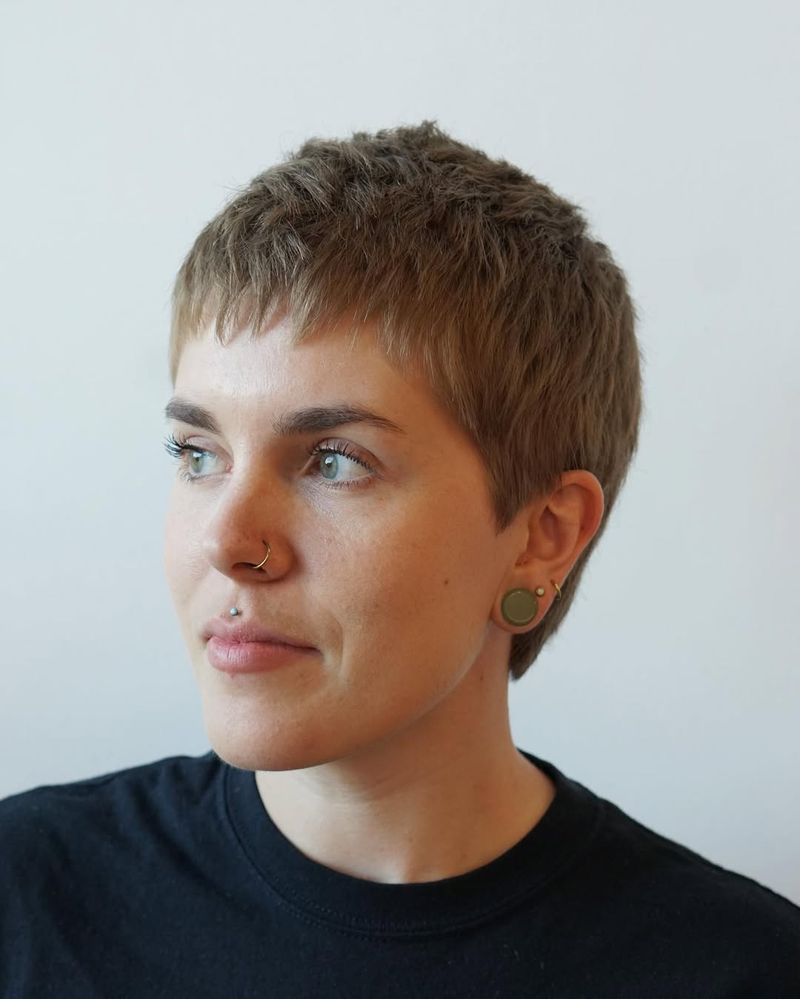 Buzz Cut Pixie with Micro Texture