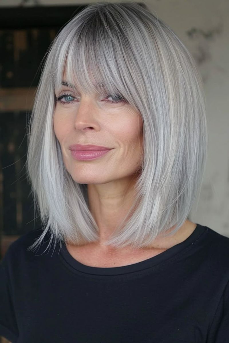 Blunt Mid-Length Cut with Heavy Bangs