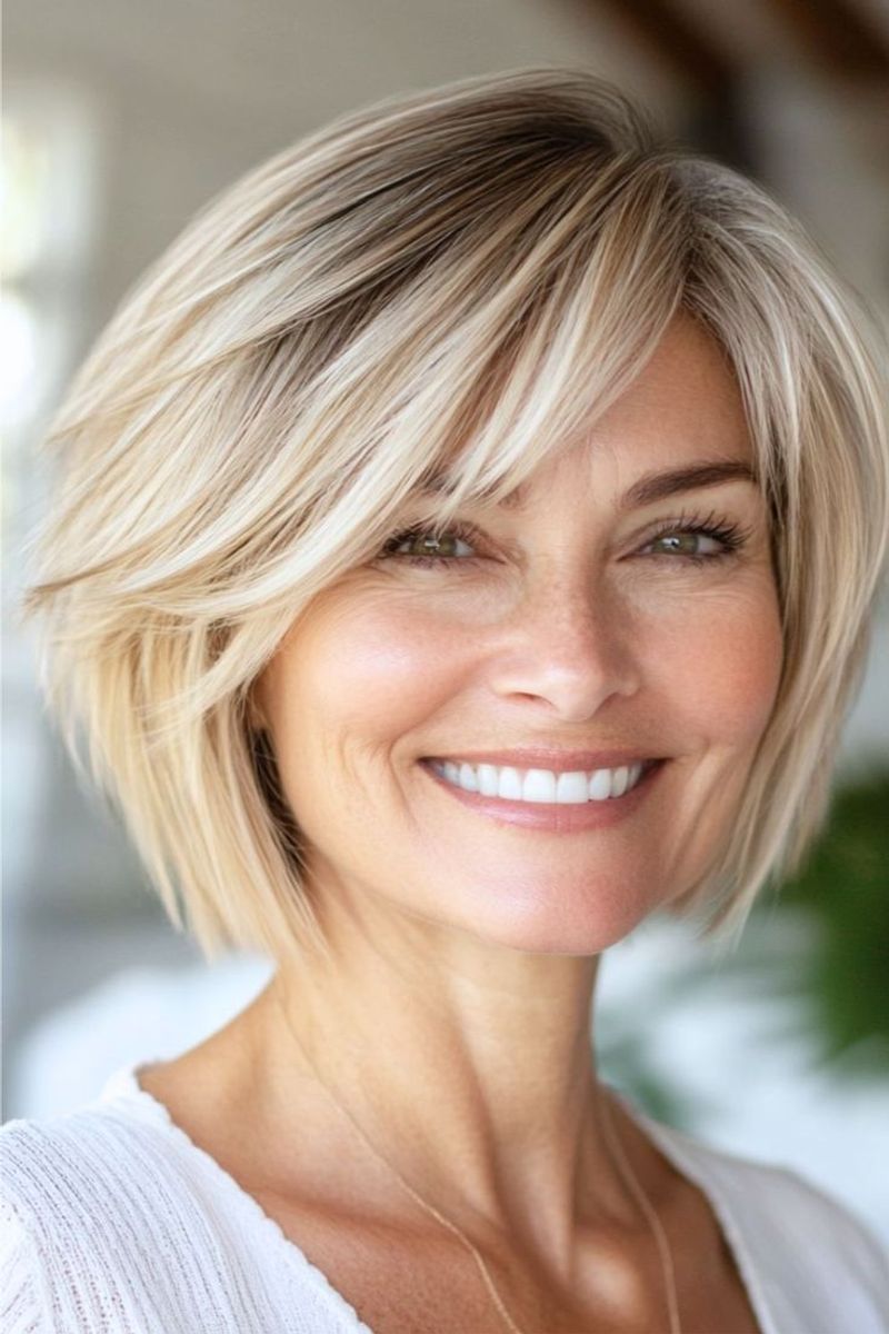 Soft Rounded Bob with Invisible Layers