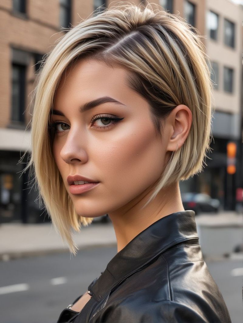 Soft Undercut Bob with Side Part