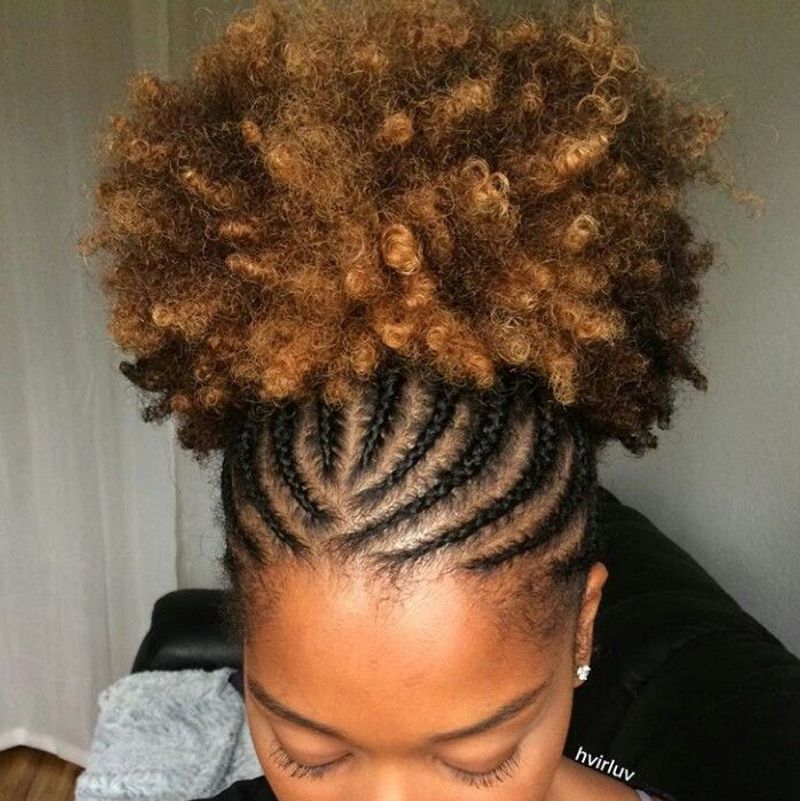 Cornrow and Puff Combo