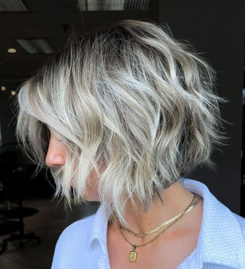 Platinum Perfection with Dark Roots