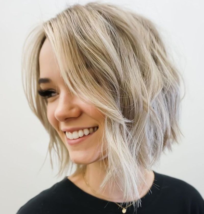 Undone Bob with Side-Swept Bangs