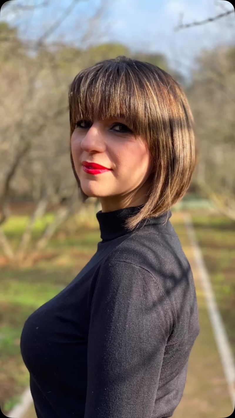 Angled Bob with Full Fringe