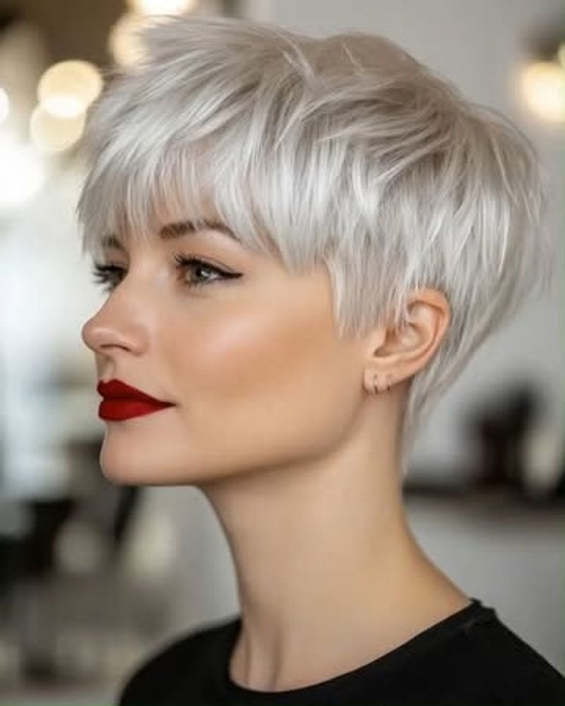 Platinum Blonde Undercut Pixie