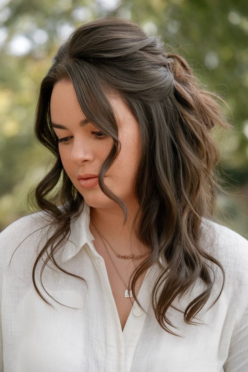 Half-Up Top Knot with Loose Waves