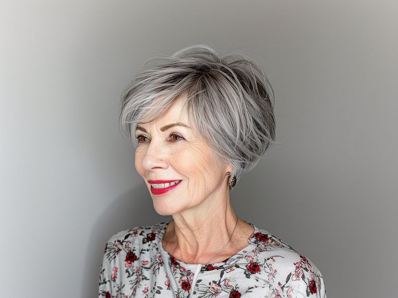 Layered Pixie with Side-Swept Crown