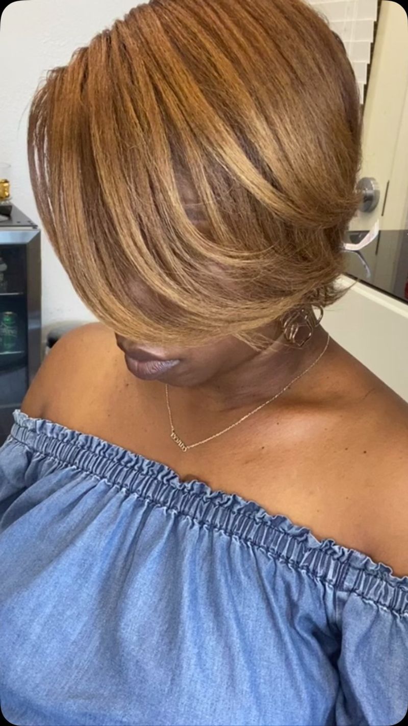 Asymmetrical Honey Blonde