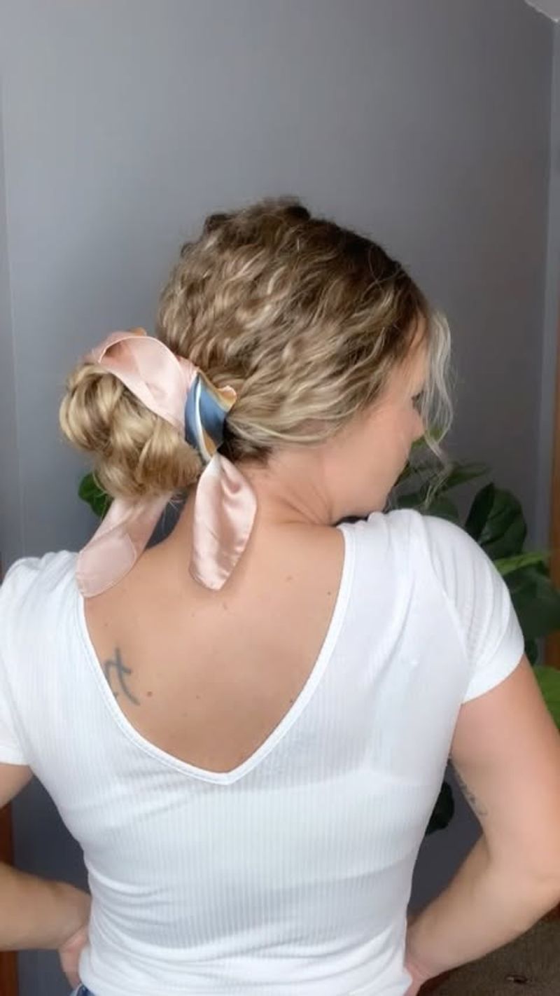 Scarf-Wrapped Bun