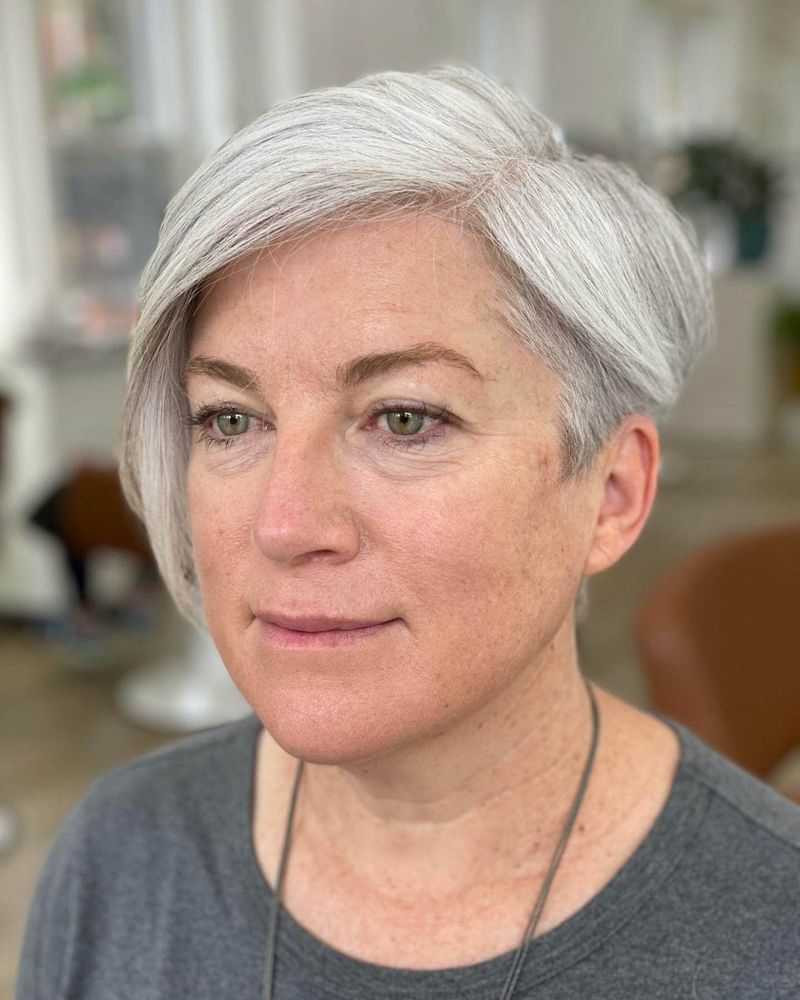 Undercut Bob with Side-Swept Front