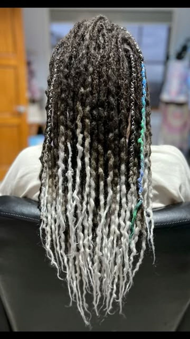 Goddess Locs with Metallic Accents