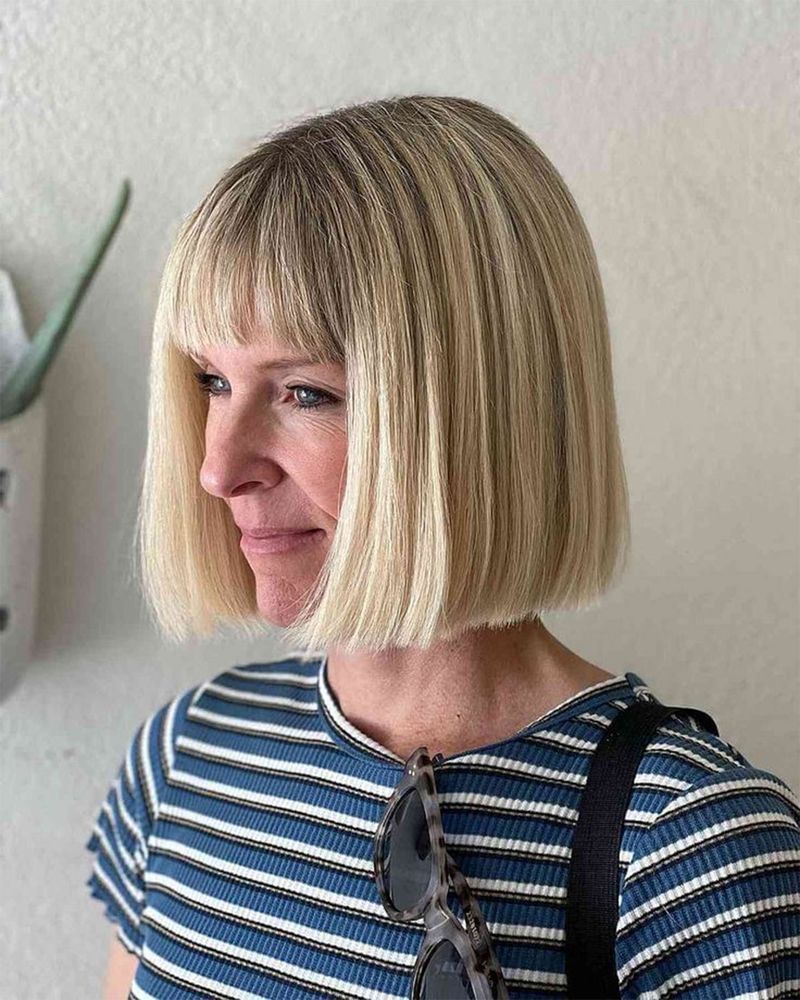 The Blunt Bob with Heavy Bangs