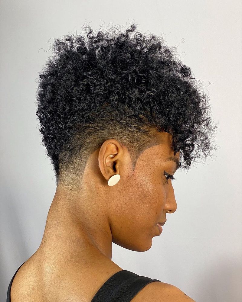Curly Pixie With Fade